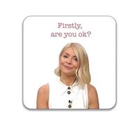 Holly Willoughby - FIRSTLY, are You OK? - Pack of 10 Square Stickers - 55mm x 55mm