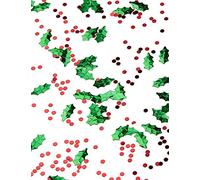 Holly with Berries Metallic Embossed Confetti Mix 14g