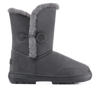 Holly Womens Single Button Faux Faux Waterproof Winter Snow Boots - Grey - 4 - GRE37 AEA0147