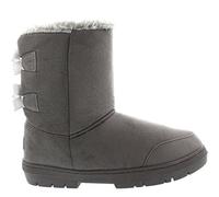 Holly Womens Twin Bow Tall Classic Waterproof Winter Rain Snow Boots, Grey, 7 UK