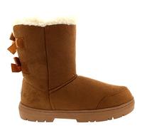 Holly Womens Twin Bow Tall Classic Waterproof Winter Rain Snow Boots - Tan - 9-42 - AEA0235
