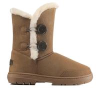 Holly Womens Twin Button Waterproof Winter Snow Boots - Tan - 3-36 - AEA0149
