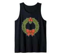 Holly Wreath with Red Bow Tank Top