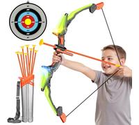 Hollyhi Bow Arrow Set for Kids, LED Light Up Archery Set Toys with 10 Arrows, Indoor Outdoor Shooting Games Hand-eye coordination Birthday Gifts for 5 6 7 8 9 10 11 12 13 14 Year Old Boys Girls