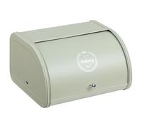 HollyHOME Bread Bin with Stainless Steel Body Metal Bread Bins for Kitchen Bread Storage Containers with Roll Up Easy Storage Bread Box Holder Lid,Sage Green