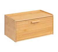 HollyHOME Breadbins for Kitchen Natural Rectangle Bamboo Bread Bin, Bread Storage Containers, Bread Storage Box with Lid Breadbin,Rectangle Natural