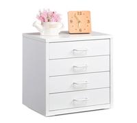 HollyHOME Desktop Stroage Drawers Filing Cabinet with 4 Drawers, Organizer Vertical File Cabinets A4 storage drawers for Home Office Self-assemble,White