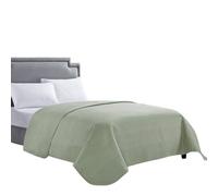 HollyHOME Luxury Checkered Super Soft Solid Single Pinsonic Quilted Bed Quilt Bedspread Bed Cover 102"x96", Sage Light Green, King