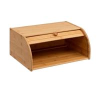HollyHOME Wooden Bread Bin Natural Bamboo Bread Bins for Kitchen,Roll Top Bread Storage Containers Countertop Bread Box,Natural