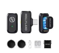 Hollyland LARK A1 Wireless Mini Microphone for iPhone15/16 & Android, Pure Sound, Noise Cancelling, Magnetic Microphone for YouTube, TikTok, Podcast, Vlogging (2TX + RX USB-C, No Charging Case)