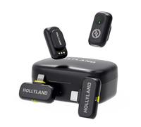 Hollyland LARK A1 Wireless Mini Microphone for iPhone15/16 & Android, Pure Sound, Noise Cancelling, Magnetic Microphone for YouTube, TikTok, Podcast, Vlogging(2TX+2RX+Charging Case)-Black