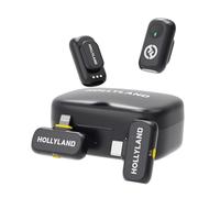 Hollyland LARK A1 Wireless Mini Microphone for iPhone15/16 & Android, Pure Sound, Noise Cancelling, Magnetic Microphone for YouTube, TikTok, Podcast, Vlogging(2TX+2RX+Charging Case)-Black