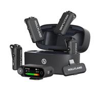 Hollyland LARK MAX 2 Combo-4 Person Version, Wireless Lavalier Microphone, Tailored for Multi-Person Shooting Scenarios, Microphone for Camera, iPhone, Android, (4TX + 2RX+ Charging Case)