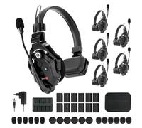 Hollyland Solidcom C1 Full Duplex Headset Wireless Intercom System,1100ft Team Communication/Group Talk, Single Ear Headset with 1 Master & 5 Remote Headphone Microphone(6 Users)