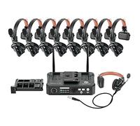 Hollyland Solidcom C1 PRO 9-Users Wireless Headset Intercom System ENC Noise Cancellation with Base Station, 1.9GHz Full-Duplex Team Communication with AB Grouping Cloud Meeting Announcement