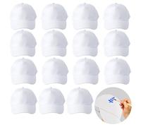 Hollylife 15 Pieces Kids Baseball Caps DIY Kids Hats Creative Blank Art Painting Hat Adjustable Baseball Caps Outdoor Sports Sun Hat Suitable for School Activities Holiday Travel Outdoor Sports