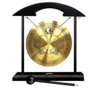 Hollylife Brass Feng Shui Gong 21cm/8.26 in Percussion Instruments Handmade Brass Gong Zen Art Desktop Chinese Home Decor Office Decorative Ornament Housewarming Blessing Gift