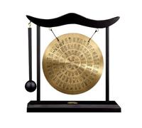Hollylife Brass Feng Shui Gong Percussion Instruments Handmade Brass Gong Zen Art Desktop Chinese Home Decor Office Decorative Ornament Housewarming Blessing Gift