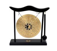 Hollylife Brass Feng Shui Gong Percussion Instruments Handmade Brass Gong Zen Art Desktop Chinese Home Decor Office Decorative Ornament Housewarming Blessing Gift