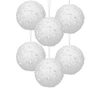 Hollyone 10CM Glittery Large Baubles, 6PCS Champagne Gold Christmas Tree Decorations, Hanging Ornaments with Sequins, Giant Xmas Balls for Party, Wedding, Centerpiece, Tree Decor