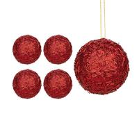 Hollyone 12CM Glittery Large Baubles, 4PCS Champagne Gold Christmas Tree Decorations, Hanging Ornaments with Sequins, Giant Xmas Balls for Party, Wedding, Centerpiece, Tree Decor