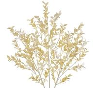 Hollyone 3PCS Artificial Leaves Stems, 26.7’’ Pale Yellow Faux Plant Branches, Decorative Fake Sprays for Home Decor, Living Room, Kitchen, Fall Decor, Floral Arrangements