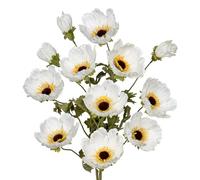 Hollyone 3PCS Artificial Poppies with 28'' Long Stem, White Fake Poppy Flowers and Buds, Faux Silk Flowers for Remembrance Day Decorations, Graves, Home Decor, Centerpiece Arrangements, Wedding