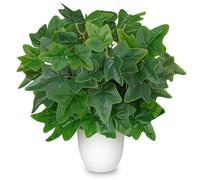 Hollyone 40CM Artificial Ivy in White Pot, 15.7'' Fake Plants for Home Decor, Realistic Faux Greenery for Living Room, Kitchen Table Centerpiece, Shelf, Windowsill Decorations