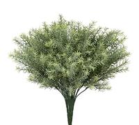 Hollyone 4PCS Artificial Asparagus Fern Bouquets, Fake Fern Bushes for Indoor & Outdoor, Faux Plants for Home Decor, Wedding, Floral Arrangements, Dining Table, Windowsill, Living Room Decorations