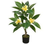 Hollyone 68CM Artificial Blossom Tree, Fake Tropical Plumeria Plant Indoor & Outdoor, Tall Faux Plants for Front Door, Living Room, Kitchen, Balcony, Office, Home Decorations