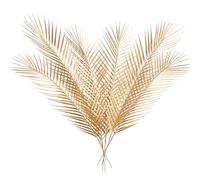 Hollyone 6PCS 30'' Gold Palm Leaves, Large Artificial Leaves Tropical Fake Palm Leaf Stems, Decorative Faux Plants for Jungle Party, Wedding Decorations, Floral Arrangements, Home Decor