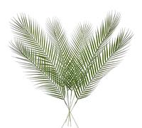 Hollyone 6PCS 30'' Green Palm Leaves, Large Artificial Leaves Tropical Fake Palm Leaf Stems, Decorative Faux Plants for Jungle Party, Wedding Decorations, Floral Arrangements, Home Decor