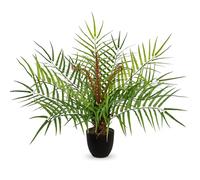 Hollyone Artificial Fern Plant in Pot Indoor, Fake Plants Decorative Faux Plants with Black Pot, Realistic Fern Plant for Home Decor, Living Room, Table, Kitchen, Bedroom Decorations