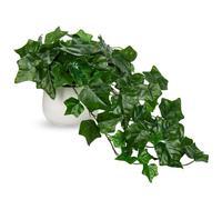 Hollyone Artificial Plants in Ceramic Pots, Fake Ivy Leaves Decorative Faux Potted Plants, Realistic House Plant Indoor for Home Décor, Bathroom, Living Room, Kitchen, Shelf Decorations
