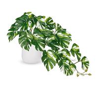 Hollyone Artificial Plants in Ceramic Pots, Fake Monstera Plant Decorative Faux Potted Plants, Realistic House Plant Indoor for Home Décor, Bathroom, Living Room, Kitchen, Shelf, Office Decorations