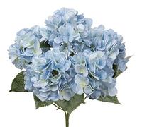 Hollyone Blue Hydrangeas Bunch Artificial Flowers, Large Fake Hydrangeas Bouquet Faux Silk Flowers for Home Decor, Flower Arrangement, Wedding, Flower Bouquets, Living Room, Centerpiece Decorations
