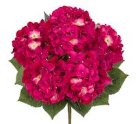 Hollyone Fuchsia Hydrangeas Bunch Artificial Flowers, Large Fake Hydrangeas Bouquet Faux Silk Flowers for Home Decor, Flower Arrangement, Wedding, Flower Bouquets, Living Room, Centerpiece Decorations