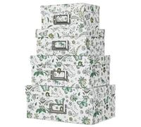 Hollyone Green & White Gift Boxes with Lids, Cardboard Jewelry Boxes Rectangle Storage Box, Set of 4 Nesting Assorted Sizes Packaging Boxes for Presents, Flowers, Gift Wrap, Birthday, Party, Jewellery