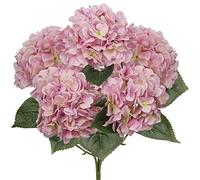 Hollyone Pink Hydrangeas Bunch Artificial Flowers, Large Fake Hydrangeas Bouquet Faux Silk Flowers for Home Decor, Flower Arrangement, Wedding, Flower Bouquets, Living Room, Centerpiece Decorations