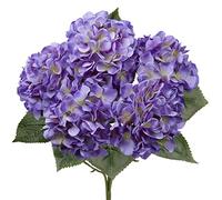 Hollyone Purple Hydrangeas Bunch Artificial Flowers, Large Fake Hydrangeas Bouquet Faux Silk Flowers for Home Decor, Flower Arrangement, Wedding, Flower Bouquets, Living Room, Centerpiece Decorations