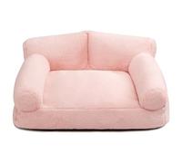 Hollypet Cat Bed Small Dog Bed, Fluffy Plush Cat Couch for Cats and Puppy, Soft Sleeping Pet Sofa Breathable Pet Cushion, Pink