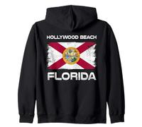 Hollywood Beach Florida Flag Design Hollywood Beach FL Zip Hoodie