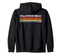 Hollywood Beach Florida Retro Design Hollywood Beach FL Zip Hoodie