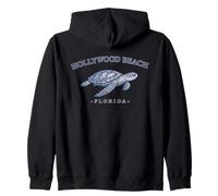 Hollywood Beach Florida Sea Turtle Design Florida Diving Zip Hoodie