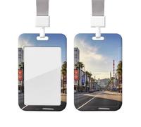 Hollywood Boulevard Id Badge Holder with Lanyard Waterproof Key Card Holder Case Id Card Protector with Clear Id Window Name Tags for Women Men Work Office Doctor Nurse