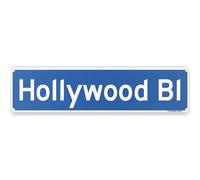 Hollywood Boulevard Los Angeles Theme Street Sign 16" x 4" Tin Wall Decor City Of Angels Home Bar Decoration (HollywoodBlStreet)
