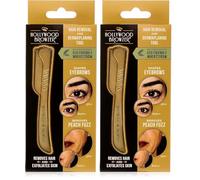 Hollywood Browzer Eco-Friendly Dermaplaning Razor - Eyebrow Shaping & Peach Fuzz Removal - Exfoliating Face Razor for Women - Facial Hair Remover & Dermaplaner Tool - Gold (Pack of 2)