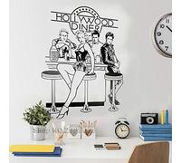 Hollywood Diner Vinyl Murals Wall Stickers Art Dining Room Decor Removable Wallpaper Wall Decal Sofa Background Home Decor 42 * 58Cm