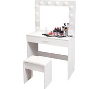 Hollywood Dressing Table Set with Hollywood LED Lights Mirror