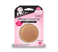 Hollywood Fashion Secrets - Silicone CoverUps for Women - Medium Size - Dark Tone - Reusable Nipple Covers - Invisible Protection for All-Day Confidence